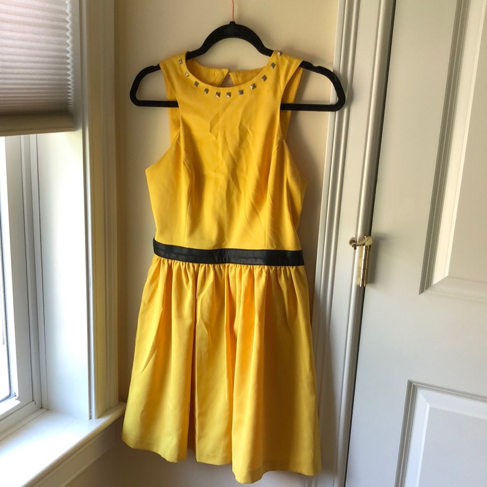 Kensie Yellow mini a-line dress
